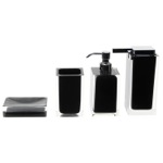 Bathroom Accessory Set, Gedy RA200-14, Black Accessory Set of Thermoplastic Resins